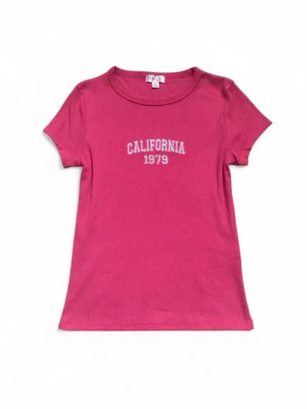 California 1979 Ribbed Tee - Hot Pink